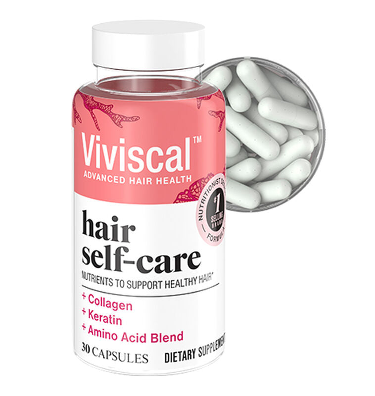 Viviscal hair self-care bottle showing capsule