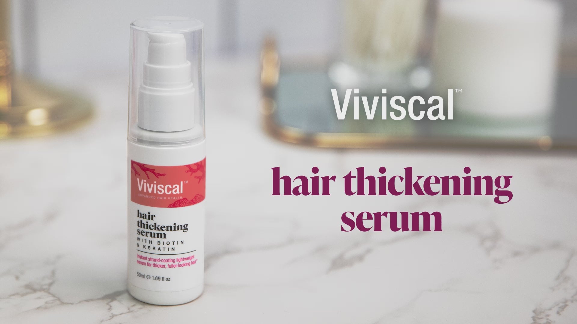 video showing Viviscal hair thickening serum