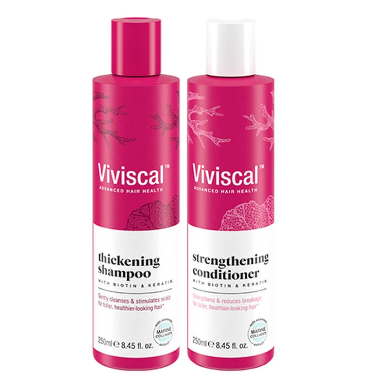 Viviscal hair growth supplement, thickening shampoo, and strengthening conditioner