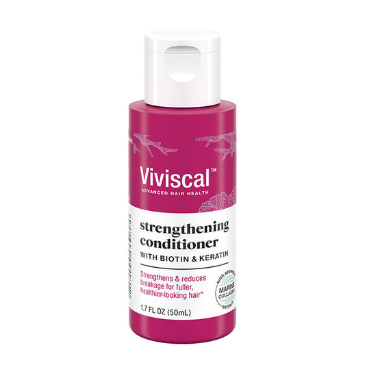 Viviscal Strengthening Conditioner Travel Size bottle on a white background
