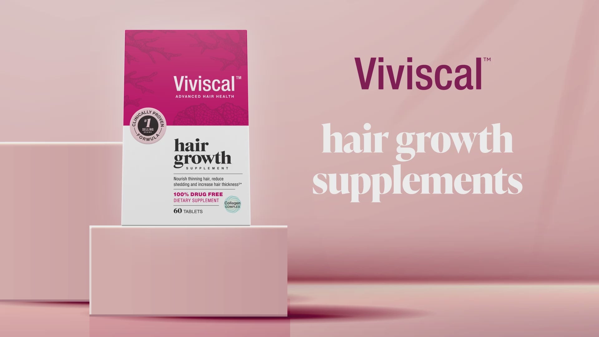 video of the Clinically proven formula Viviscal hair growth supplement