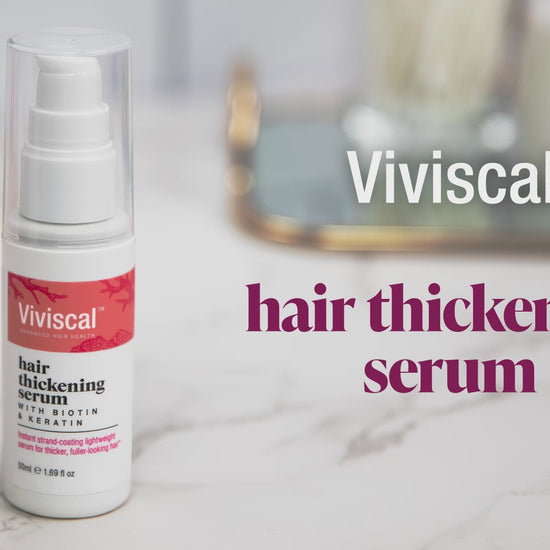 video showing Viviscal hair thickening serum